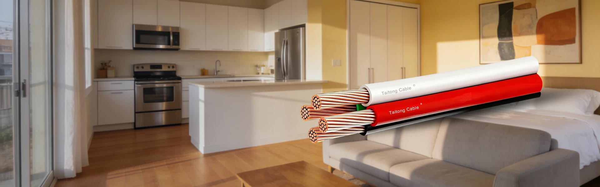 Fixação de fios para edifícios residenciais